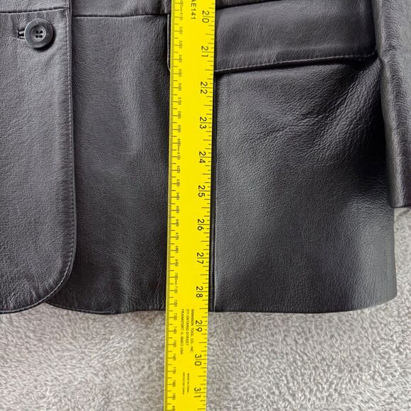 VTG Bagatelle Jacket Womens Plus 16W Black Leather 2 Button Front Pockets Lined - Picture 10 of 16